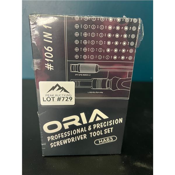 Lot of 1 ORIA 106-in-1 Screwdriver Tool Set