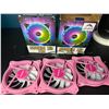 Image 1 : Lot of Storm X3 Pro RGB Music Sync Gaming Cooling Fans for PC (Pink) - 3pcs per box