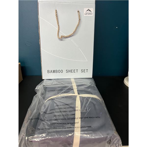 Lot of 1 Bamboo Sheet Set (Queen Size) - Dark Grey
