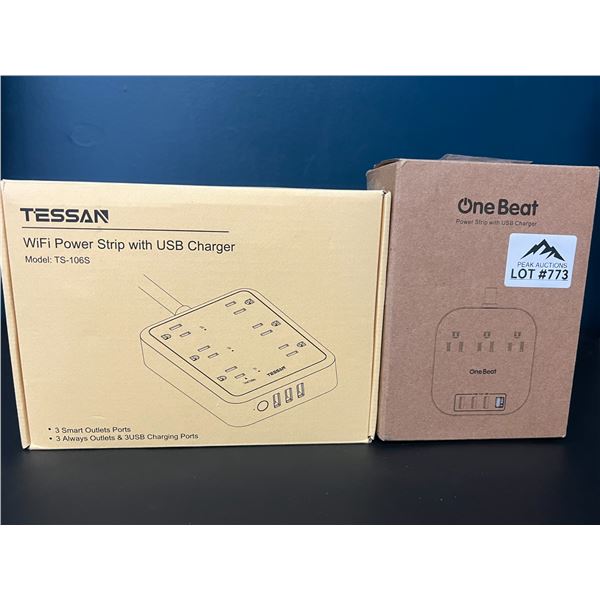 Lot of 2 Power Bars/Power Strips w/ Multiple Ports