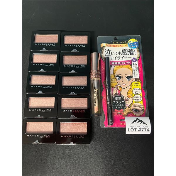 Lot of Assorted Makeup - Maybelline Eyeshadow, Limp Plumper, & Eyeliner