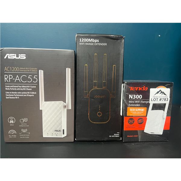 Lot of 3 Assorted Wifi Range Extenders