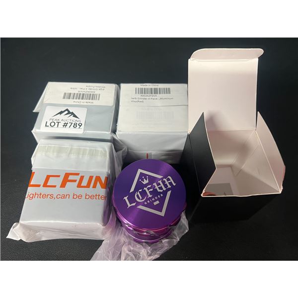 Lot of 4 Aluminum Herb Grinders (Purple)