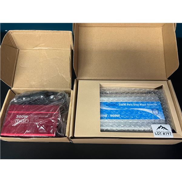 Lot of 1 300W Power Inverter & 1 300W Pure Sine Wave Inverter