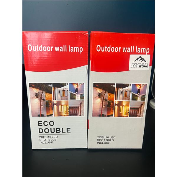 Lot of 2 Outdoor Wall Lamps w/ Bulbs