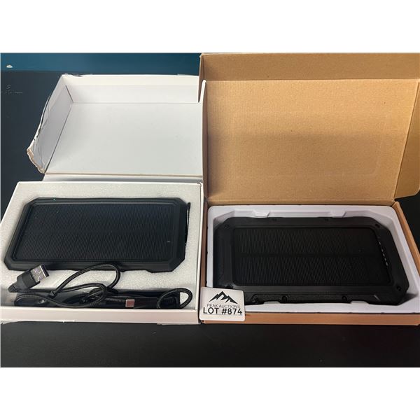 Lot of 2 Solar Powered High-Capacity Powerbanks