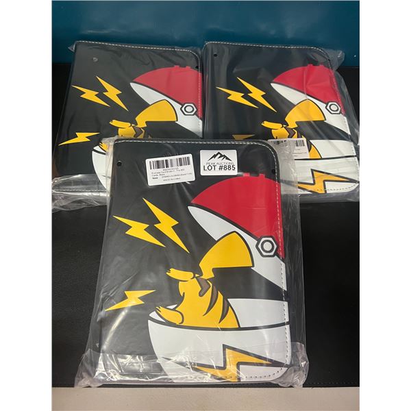 Lot of 3 Pokemon Leather 4-Pocket Card Premium Binders