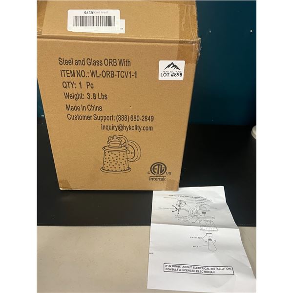 Lot of 1 Steel/Orb Style Pendant Light