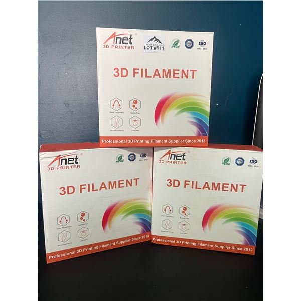 Lot of 3 Boxes of 3D Printer PLA Filament (Black and White)