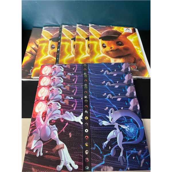 Lot of 9 Pokemon Trading Card Binders (HardShell and Large 9-pocket binders)