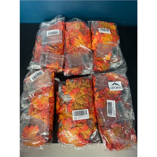 Lot of 6 Fall/Maple Leaf Light-Up/String Garland