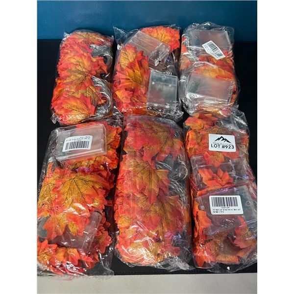 Lot of 6 Fall/Maple Leaf Light-Up/String Garland