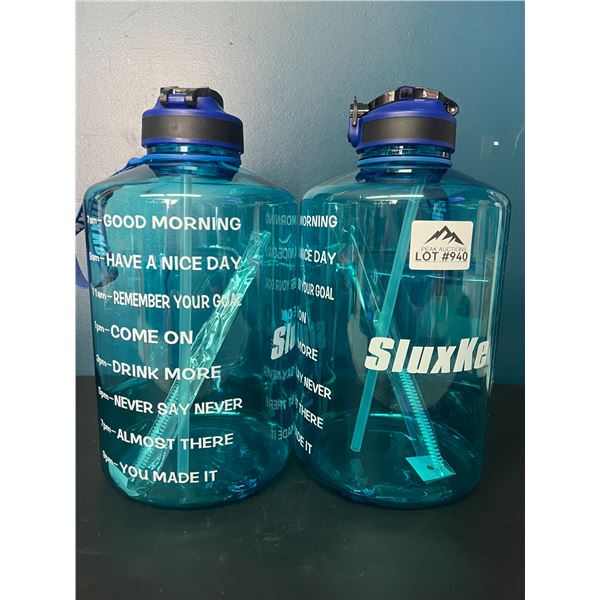 Lot of 2 Jumbo Sports Water Bottles (Blue)