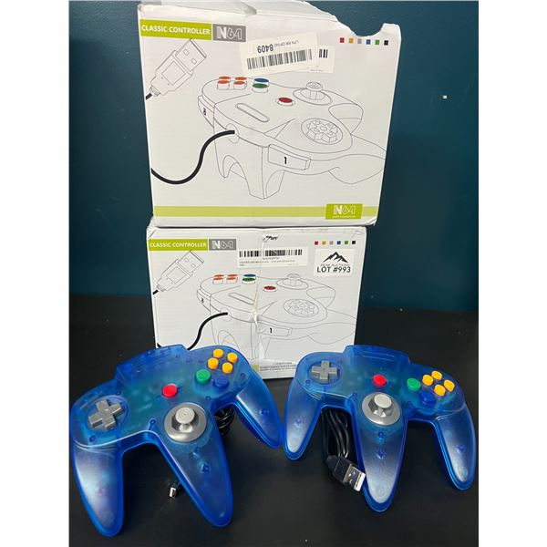 Lot of 2 N64 Style USB Gaming Controllers