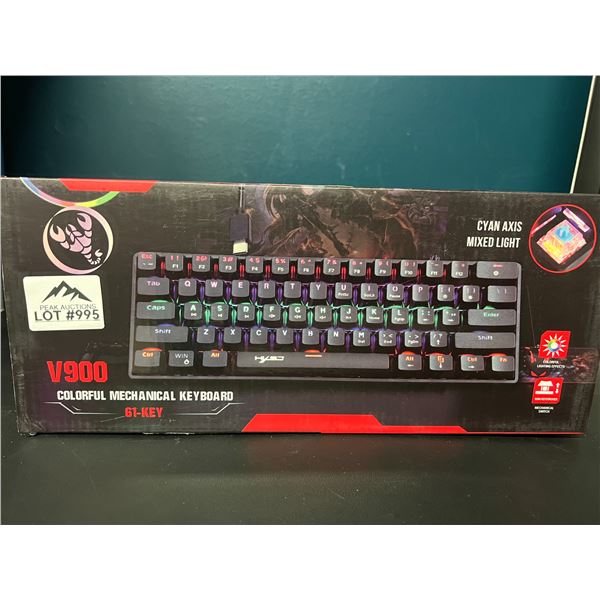 Lot of 1 V900 Colorful RGB Light-Up Colorful Mechanical Keyboard