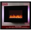 Image 1 : NEW DYNASTY WALL MOUNTED ELECTRIC FIREPLACE, LED BACK LIGHT, REMOTE, 120V/1500W, HEATS UP TO 400SQ/F