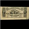 Rare 1850s Louisiana Canal Banking $5 Bill (COI-3090)