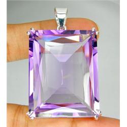 128.20ct  Sterling Emerald Pendant Purple Amethyst (JEW-1363)