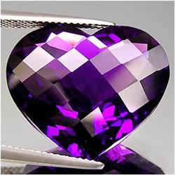 26.60ct  Elegant Heart Shape Checkerboard Purple Amethyst (GEM-15302)