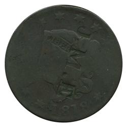 1818 Large Cent Circulated Rare Trade Counterstamp (COI-5095)