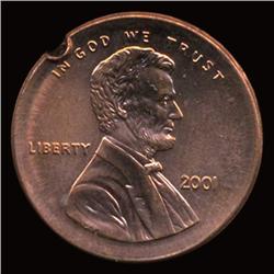 2001 Lincoln Cent Broadstruck No Collar Error Choice Uncirculated (COI-5161)