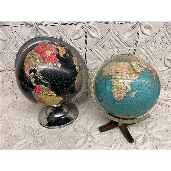 TWO VINTAGE GLOBES