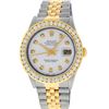 Image 2 : Rolex Mens 2 Tone White Diamond 3 ctw Channel Set Datejust Wristwatch