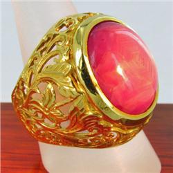 23k Solid Yellow Gold Mens Star Ruby Ring 18 grams (JEW-1437)