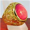 Image 1 : 23k Solid Yellow Gold Mens Star Ruby Ring 18 grams (JEW-1437)