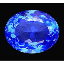 12.17ct  Oval Portuguese Cut Top AAA Mystic Blue Quartz  (GEM-16122)