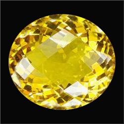 34.90ct AAA Oval Checker Cut Golden Yellow Citrine  (GEM-16100)