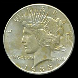 1934 Peace Dollar RARE Date Choice Unc Orange Toning (COI-5017)