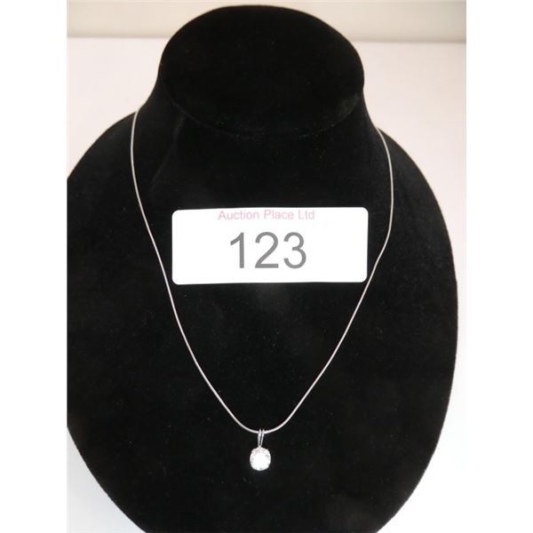 New Sterling Silver necklace with jewel pendant