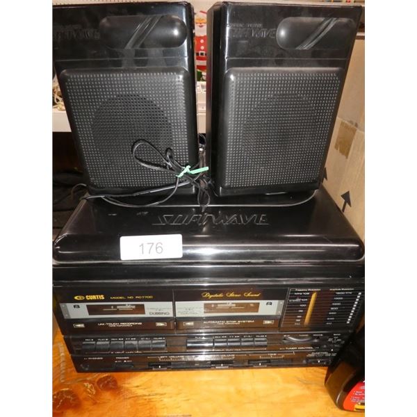 vintage tape deck w/ speakers