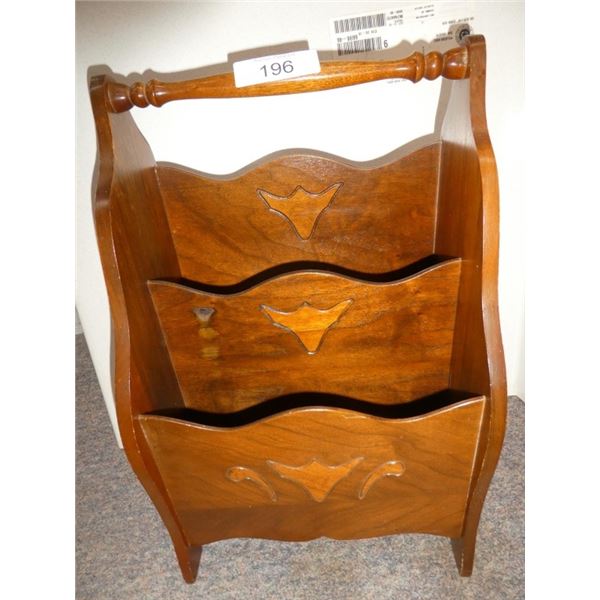 Vintage wooden magazine rack