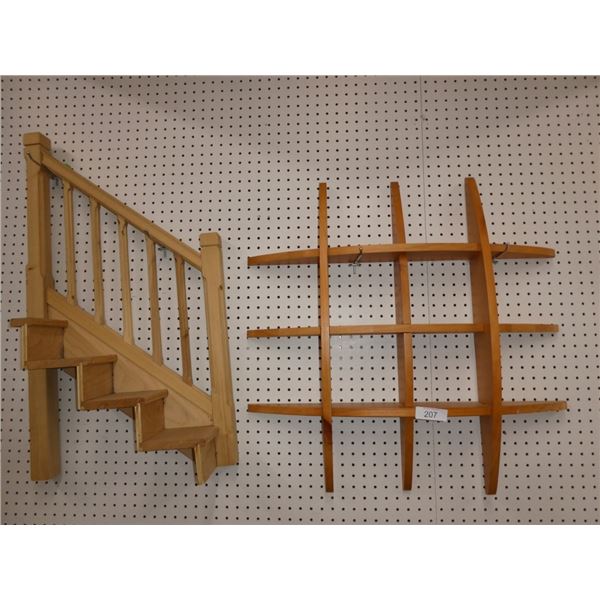 wooden wall display shelves