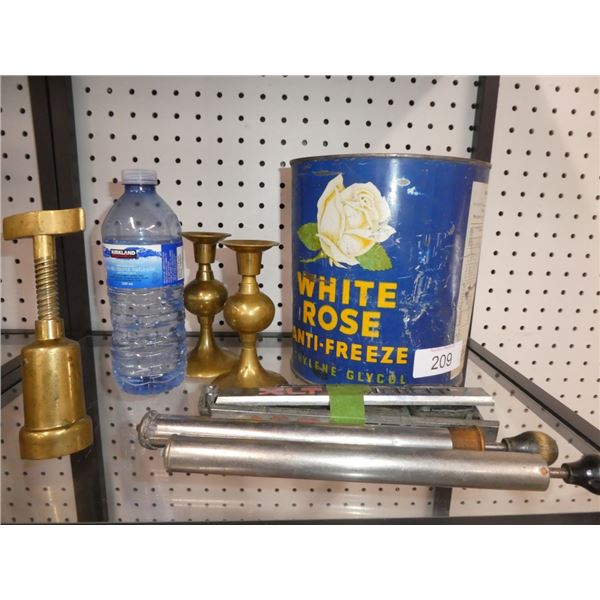 vintage white rose anti-freeze, candle holders