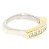Image 4 : Unique Platinum & 18k Yellow Gold 0.60 ctw Channel Set Princess Diamond Band Rin