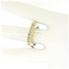Image 7 : Unique Platinum & 18k Yellow Gold 0.60 ctw Channel Set Princess Diamond Band Rin