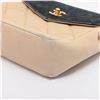 Image 3 : Chanel Beige Black Quilted Lambskin Leather CC Bicolor Shoulder Bag