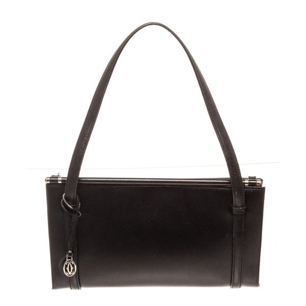 Cartier Black Calfskin Leather Pony-style Shoulder Bag
