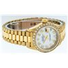 Image 3 : Rolex Ladies 18K Yellow Gold Mother Of Pearl Diamond President Wristwatch