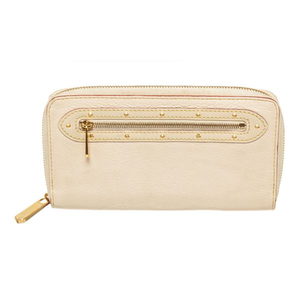Louis Vuitton Cream Leather Zippy Wallet