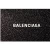 Image 5 : Balenciaga Black Glitter Leather Logo-Print Zipped Clutch