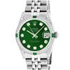 Image 2 : Rolex Women Midsize 31mm Green Diamond Lugs & Emeralds Datejust Wristwatch