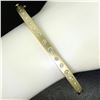 Image 4 : 14k Yellow Gold.85 ctw Burnish Diamond 7" Hinged Sandblast Open Bangle Bracelet