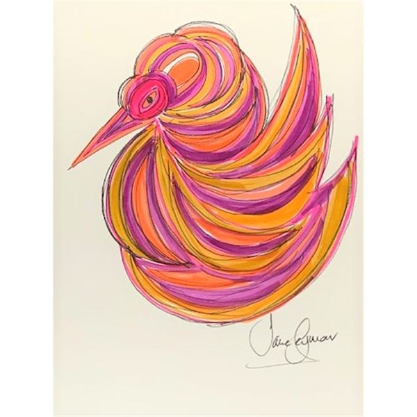Jane SEYMOUR ORIGINAL: Abstract Fantasy XXIII. (Magenta Bird)