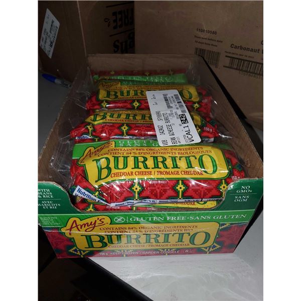 Amy's Gluten Free Cheddar Cheese, Bean & Rice Burrito  12x156g