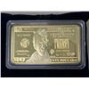 Image 1 : USA 20 dollar gold plated wafer bar new encapsulated