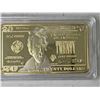 Image 3 : USA 20 dollar gold plated wafer bar new encapsulated